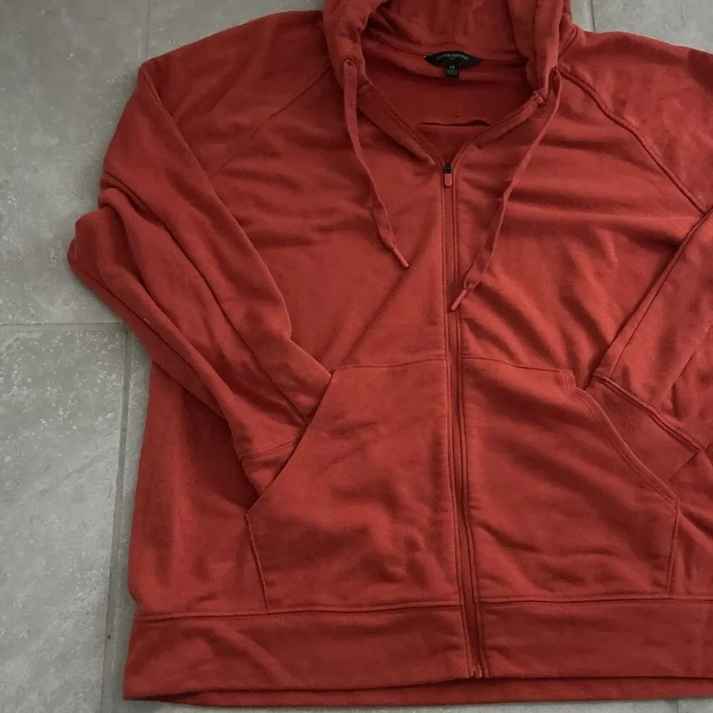 Banana Republic Men's Sweater HUddie Size XL  Orange free Shipping Used